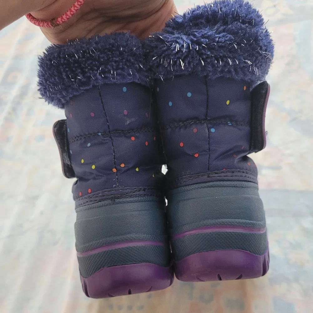 Cat & Jack Girls Blue Thermolite Snow Boots Size 7